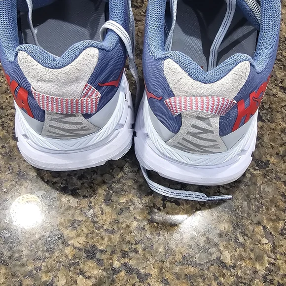 Hoka One One Women's Clifton 6 - Blue, Gray, and Red Accents - Picture 3 of 6